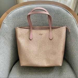Kate Spade Rose Gold Glitter Tote